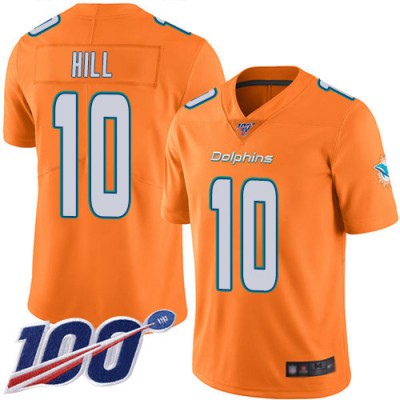 Nike Miami Dolphins #10 Tyreek Hill Orange Men's Stitched NFL Limited Rush 100th Season Jersey Men's